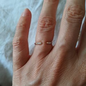 14k Yellow Gold Open Half Diamond Eternity Ring